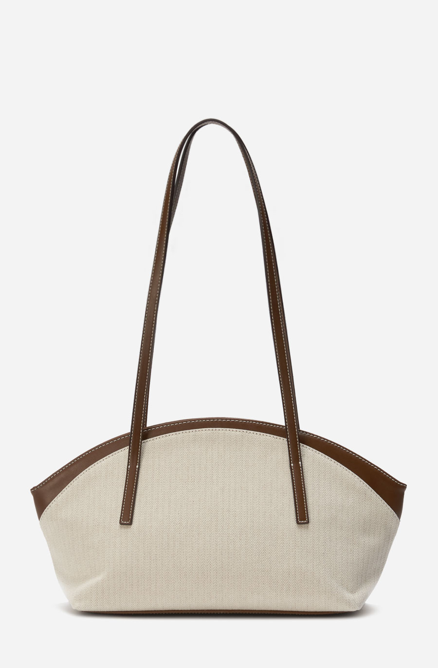 SMALL CLAM BAG BAG HERRINGBONE (brown)